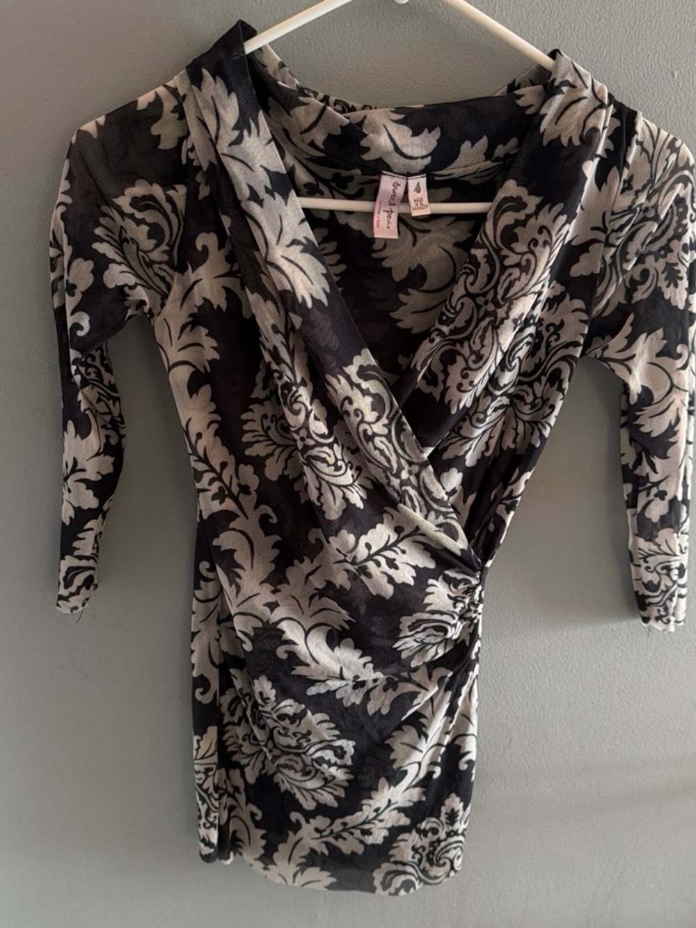 Vintage Sweet Pea by Stacy Frati floral wrap top